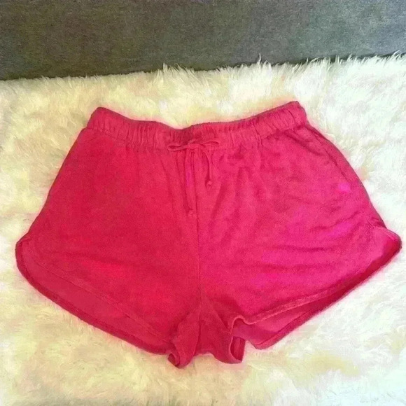 Wild Fable Hot Pink Terrycloth Elastic Waistband Shorts w Pockets Size Large - Picture 2 of 10